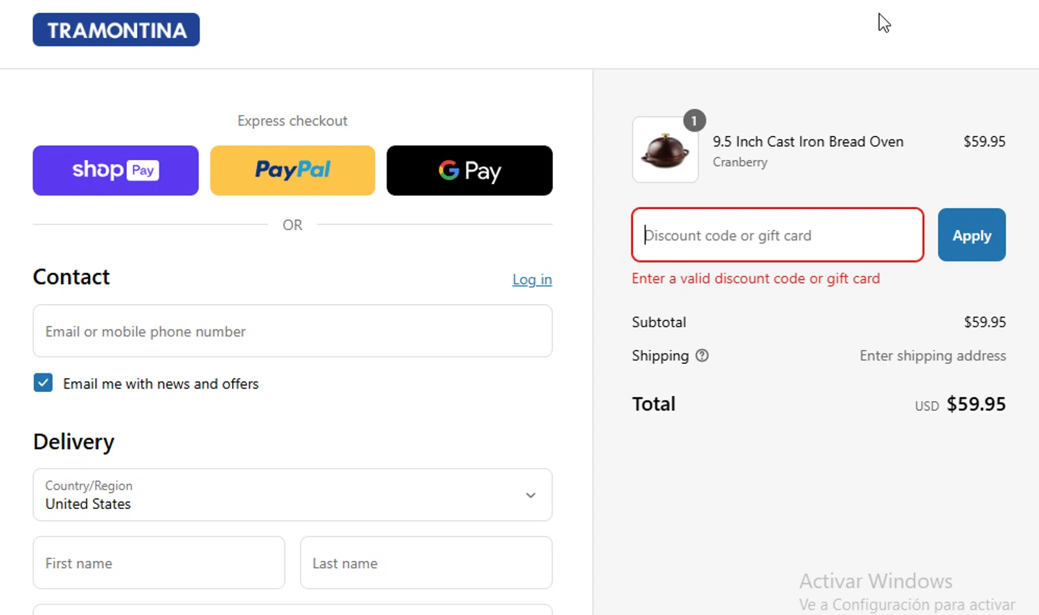 Tramontina Store promo code screenshot showing code BRAVO15 applied at Tramontina Store checkout page. Uploaded by SimplyCodes community member BudgetGuardian5712 on Apr 21, 2025