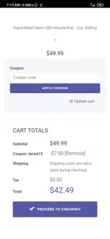 TECBD15 coupon verification screenshot