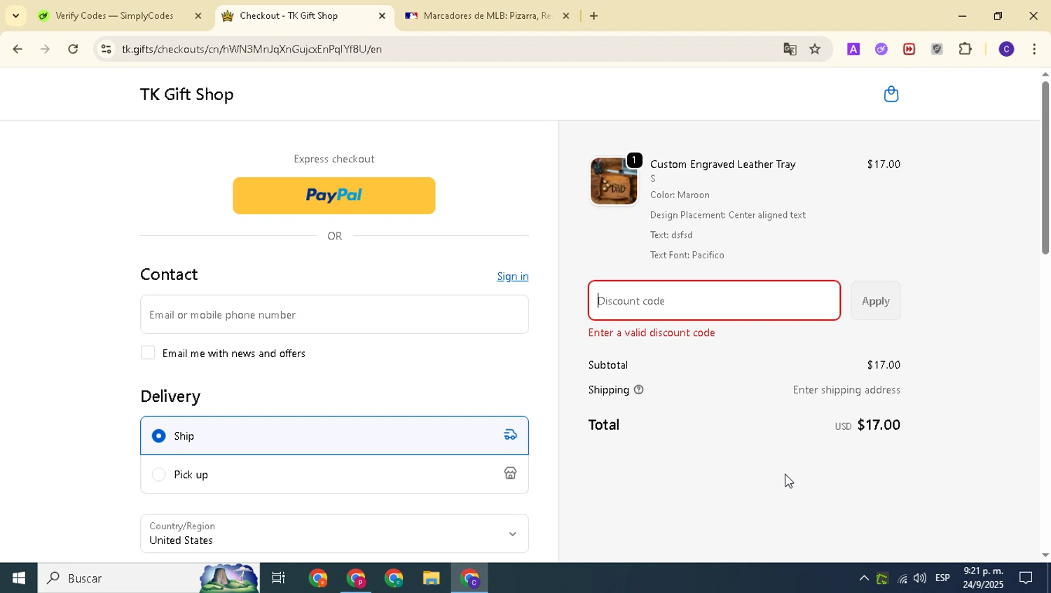 Transfer Kingdom discount code screenshot showing code TKLOCAL15 applied at Transfer Kingdom checkout page. Uploaded by SimplyCodes community member alexanderarnold on Sep 25, 2025