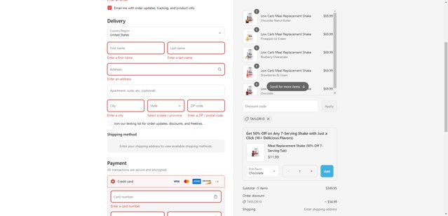 Transform HQ checkout page showing Transform HQ coupon code box | Screenshot taken by SimplyCodes community member on Sep 5, 2025