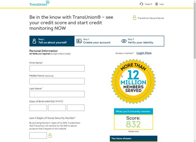 TransUnion checkout page showing TransUnion discount code box | Screenshot taken by SimplyCodes community member on Nov 8, 2023