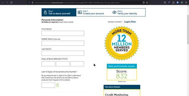 TransUnion checkout page showing TransUnion discount code box | Screenshot taken by SimplyCodes community member on Nov 8, 2023