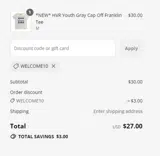 welcome10 coupon verification screenshot