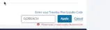 Travelex Currency coupon verification screenshot