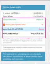 DEALSPOTR50 coupon verification screenshot