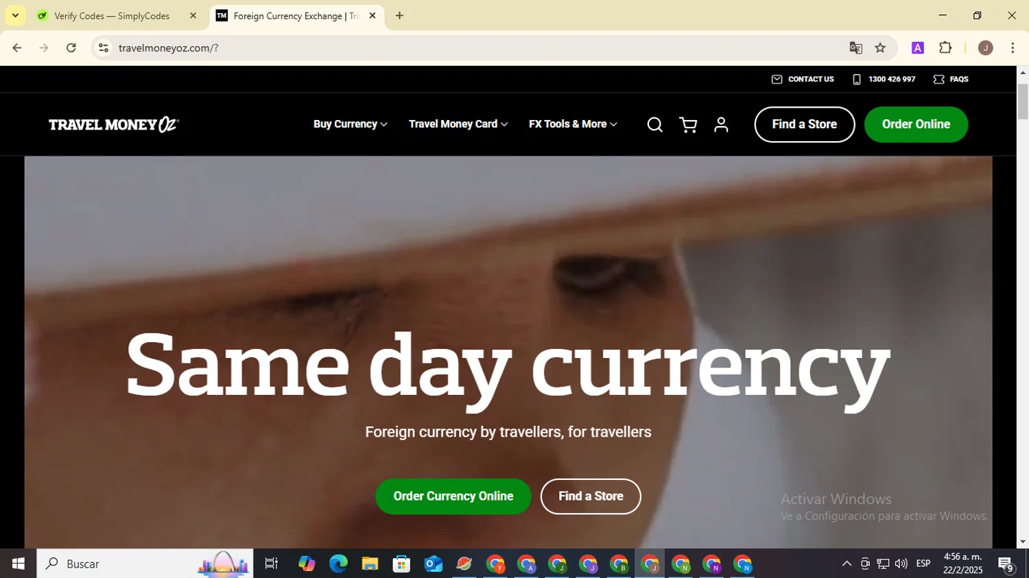 Travel Money Oz checkout page showing Travel Money Oz discount code box | Screenshot taken by SimplyCodes community member on Feb 22, 2025