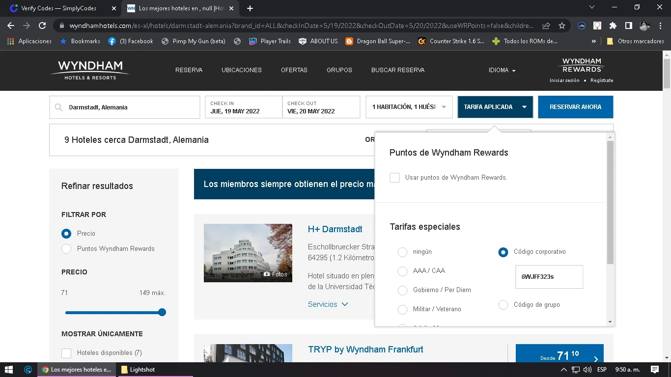 Travelodge checkout page showing Travelodge discount code box | Screenshot taken by SimplyCodes community member on May 19, 2022
