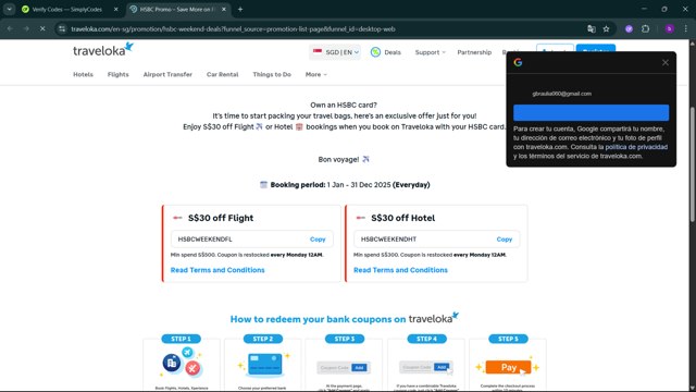 Traveloka checkout page showing Traveloka promo code box | Screenshot taken by SimplyCodes community member on Aug 10, 2025