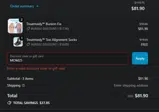 MOM25 coupon verification screenshot