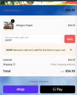 20OFF coupon verification screenshot