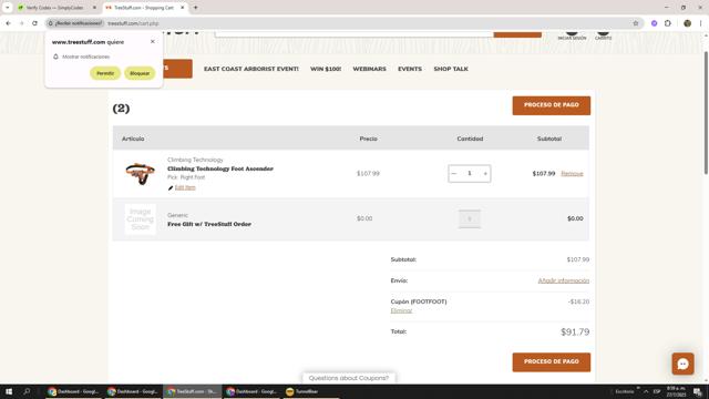 TreeStuff.com checkout page showing TreeStuff.com coupon code box | Screenshot taken by SimplyCodes community member on Jul 27, 2025