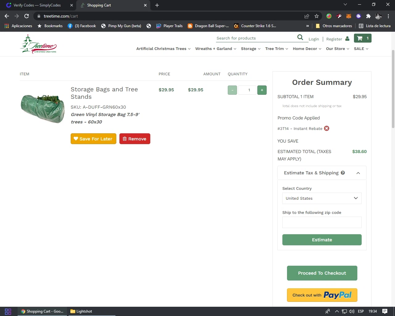 where to use TreeTime promo code box
