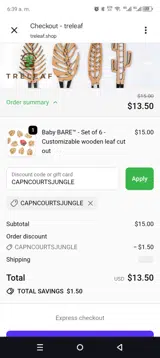 CAPNCOURTSJUNGLE coupon verification screenshot