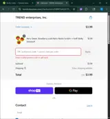 Trend Enterprises coupon verification screenshot
