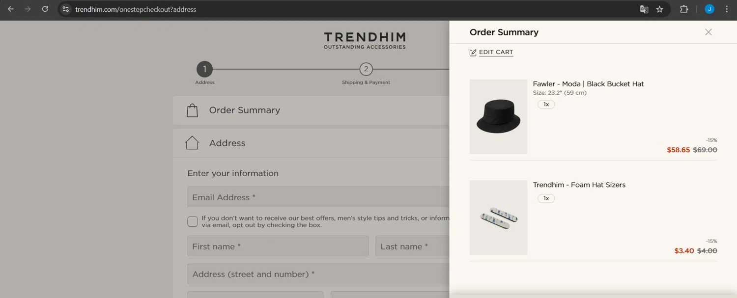 Trendhim discount code screenshot showing code hohoho applied at Trendhim checkout page. Uploaded by SimplyCodes community member Jeanjc on Feb 25, 2025