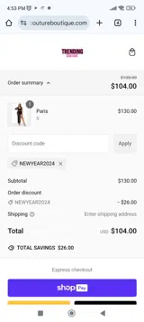 NEWYEAR2024 coupon verification screenshot