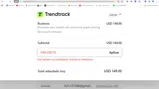 TrendTrack coupon verification screenshot