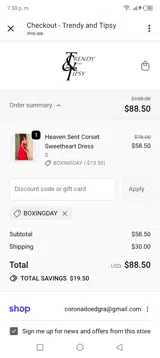 Boxingday coupon verification screenshot
