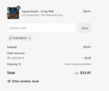 chester10 coupon verification screenshot