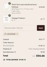 LADISON65 coupon verification screenshot