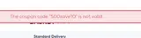 500save10 coupon verification screenshot