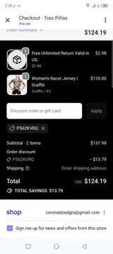 P562KVRQ coupon verification screenshot