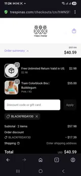 Blackfriday30 coupon verification screenshot