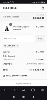 OSNEIBYS coupon verification screenshot