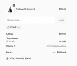 STONE coupon verification screenshot