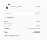 SAVE5OFF coupon verification screenshot