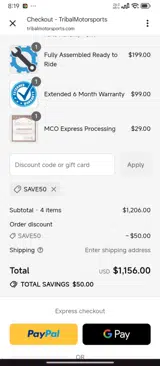 Save50 coupon verification screenshot