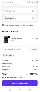 NEWDAY coupon verification screenshot