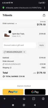 MIGUELGONZALEZC coupon verification screenshot