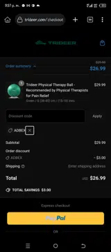 Adbex coupon verification screenshot