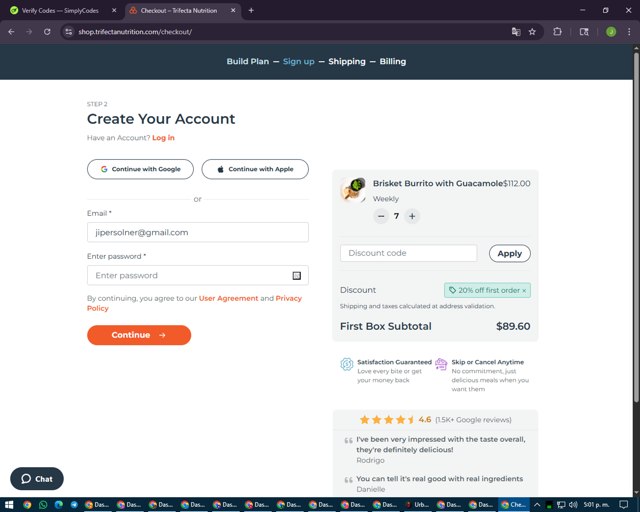 Trifecta checkout page showing Trifecta discount code box | Screenshot taken by SimplyCodes community member on Aug 18, 2025