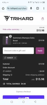 TRIHARD coupon verification screenshot