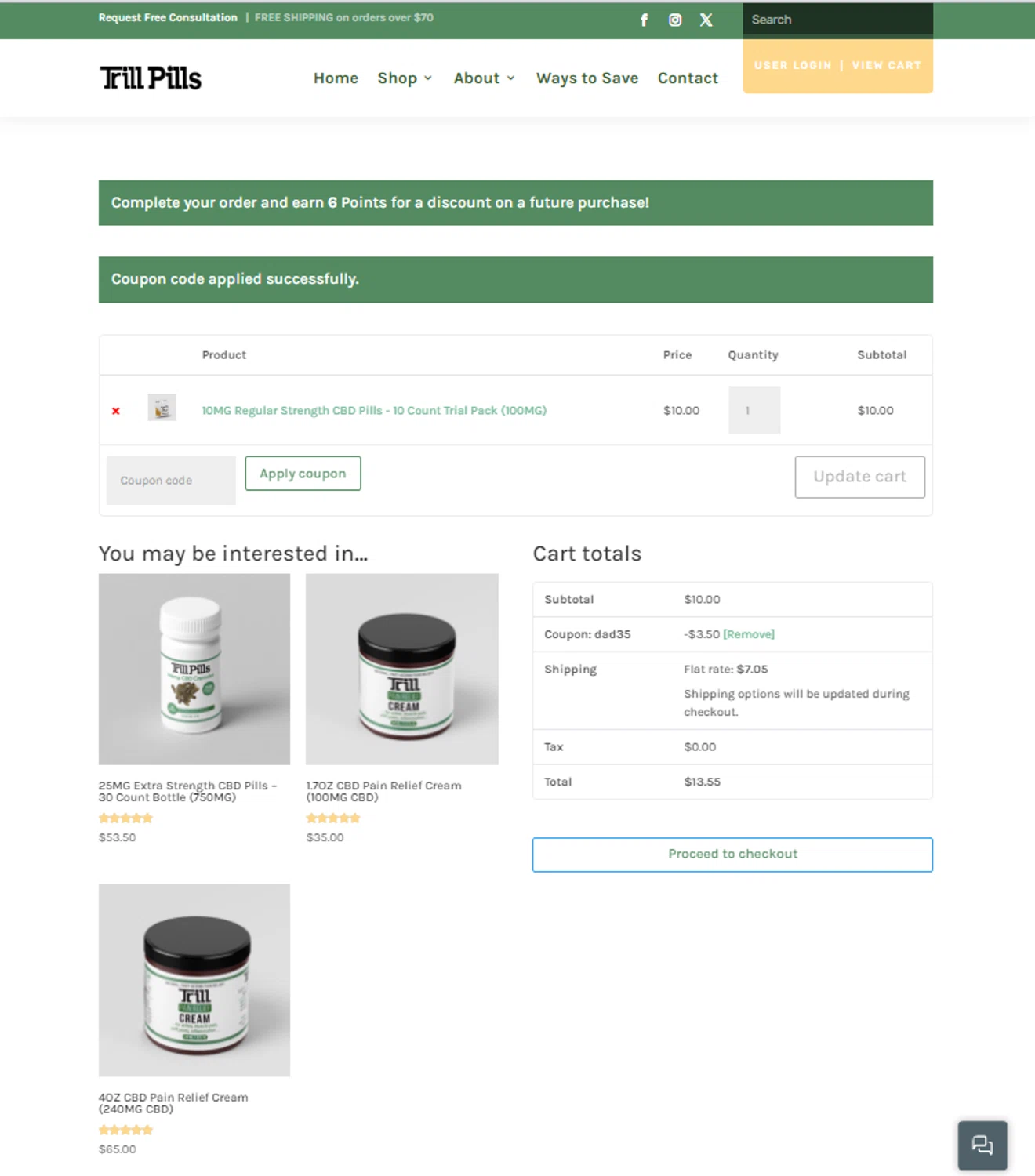 Trill Pills checkout page showing Trill Pills promo code box | Screenshot taken by SimplyCodes community member on Jul 9, 2024