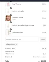 BRITTANY10 coupon verification screenshot