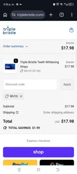 Wu10 coupon verification screenshot