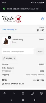 10HEMI coupon verification screenshot