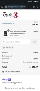 10PUPE coupon verification screenshot