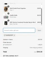 SAVINGSOFF coupon verification screenshot