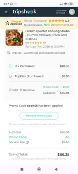 COOK45 coupon verification screenshot