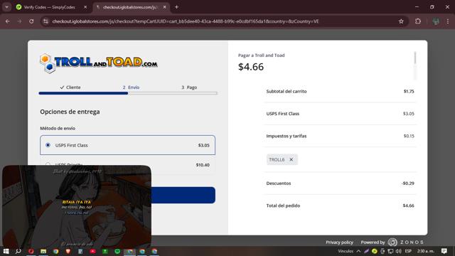 Troll and Toad checkout page showing Troll and Toad promo code box | Screenshot taken by SimplyCodes community member on Apr 16, 2025