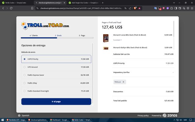 Troll and Toad checkout page showing Troll and Toad promo code box | Screenshot taken by SimplyCodes community member on Jun 13, 2025