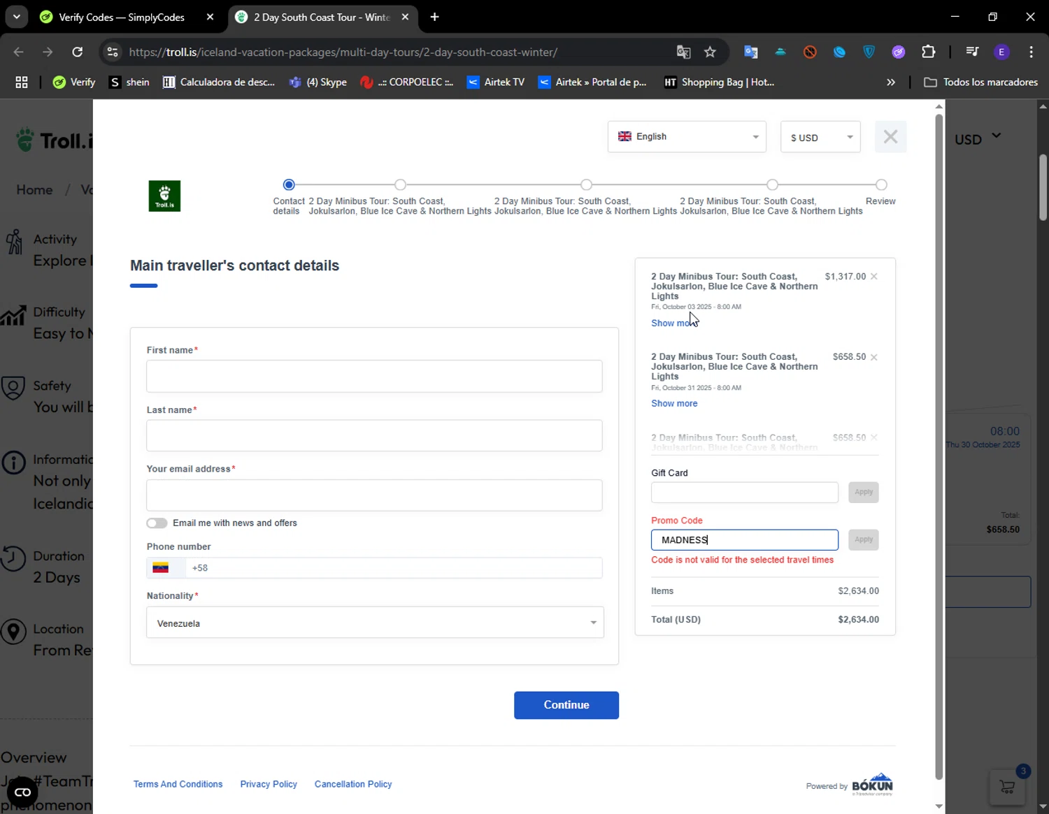 Troll Expeditions checkout page showing Troll Expeditions promo code box | Screenshot taken by SimplyCodes community member on Jun 5, 2025