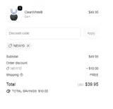 NEW10 coupon verification screenshot