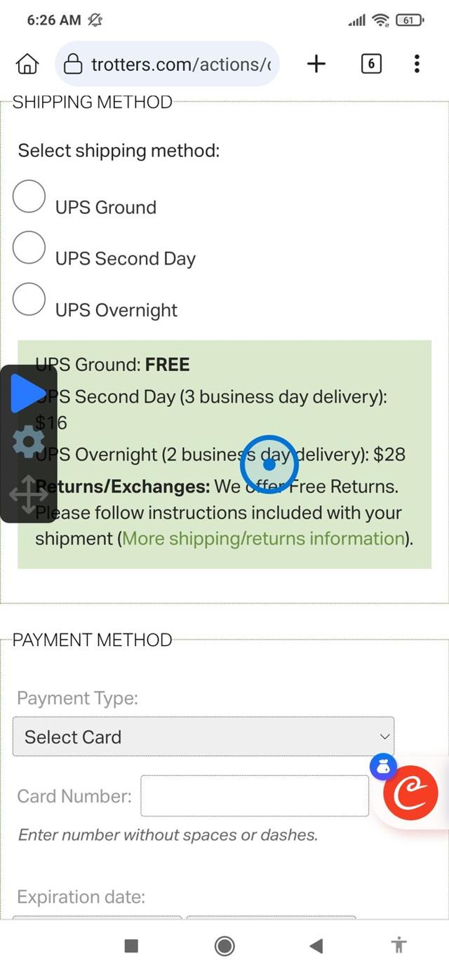 Trotters checkout page showing Trotters promo code box | Screenshot taken by SimplyCodes community member on Oct 4, 2024