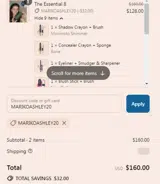 MARIKOASHLEY20 coupon verification screenshot