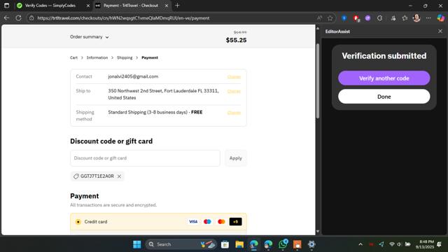Trtl checkout page showing Trtl discount code box | Screenshot taken by SimplyCodes community member on Sep 14, 2025